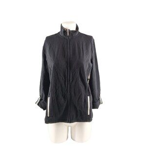 NWT KAREN SCOTT French Terry Lightweight Jacket SMALL(4-6) Cotton Full Zip Black